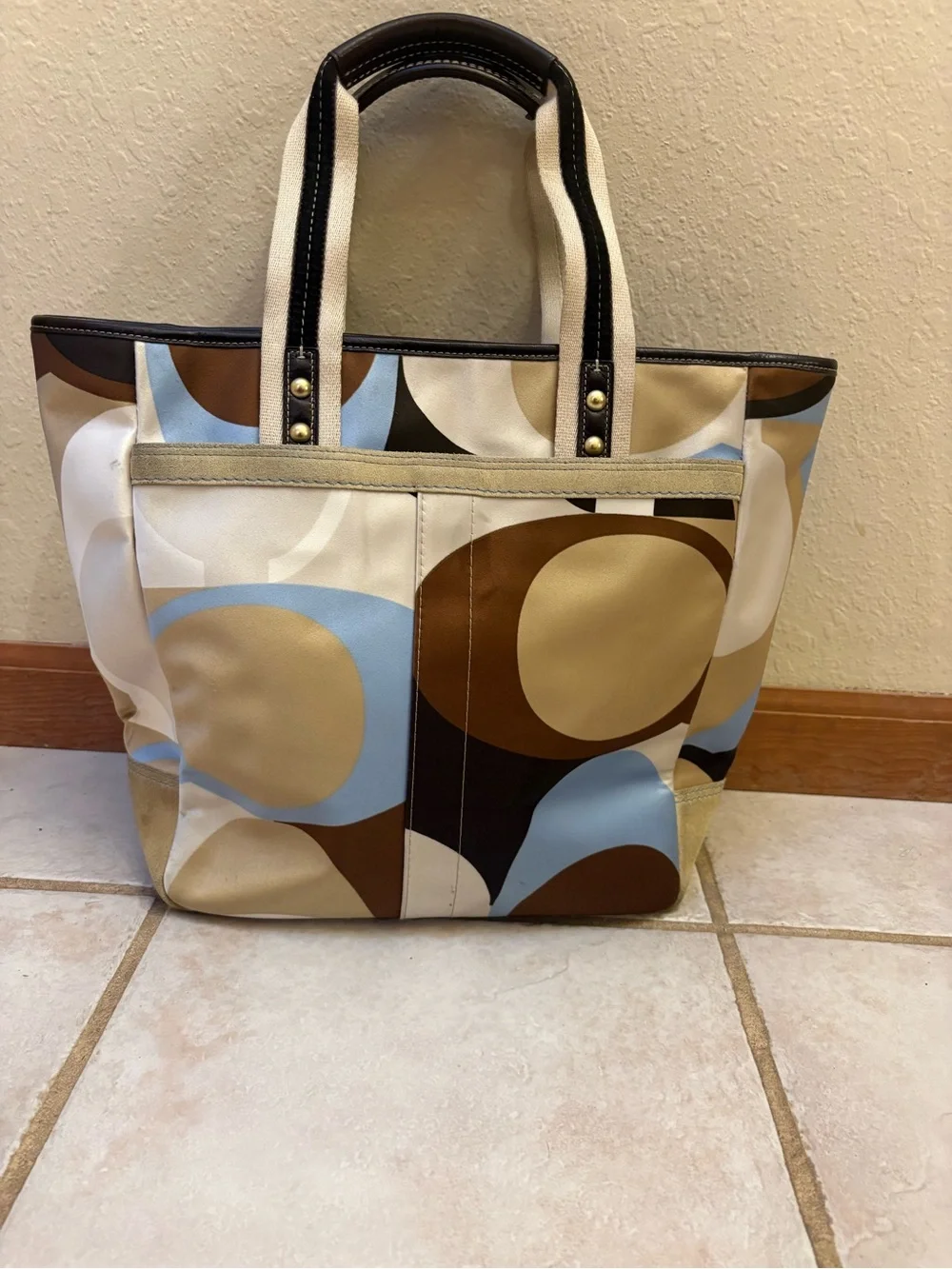 Coach Hamptons Scarf Print Large Tote,  (Vintage)